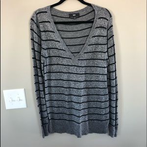 Striped Black and Gray Sweater